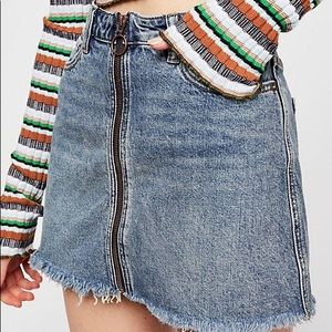 Free People Zip It Up Mini Skirt